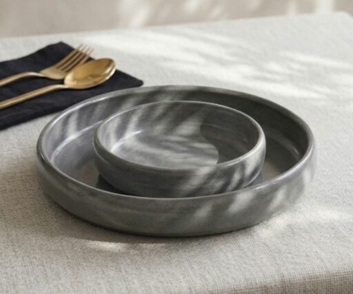 Assiette creuse Aube Ø19,5 CM - Gris Galet