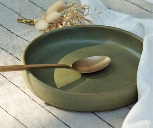 Assiette creuse Aube Ø19,5 CM - Kaki