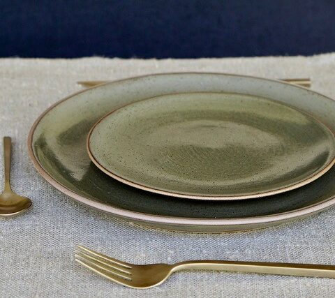 Assiette Neptune Ø27 CM - Vert Mousse