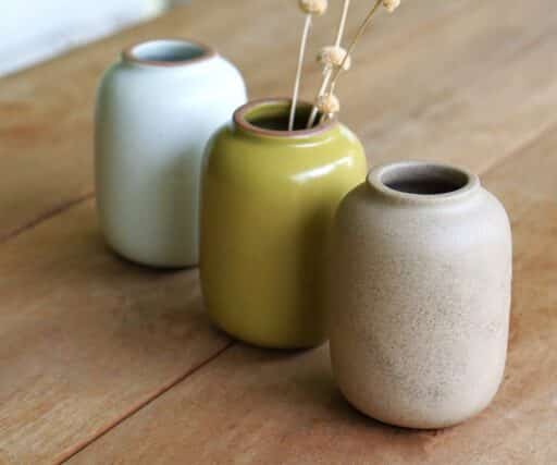 Vase Neptune Capsule H 10 CM Ø 7,3CM - Jaune Curry