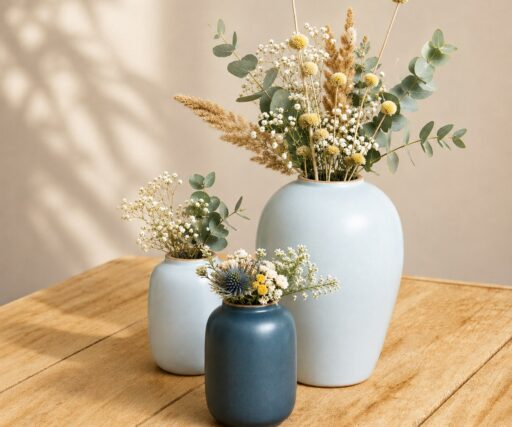 Vase Neptune Lotus H 17 CM Ø 11,5 CM - Bleu horizon