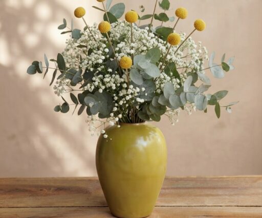 Vase Neptune Lotus H 17 CM Ø 11,5 CM - Jaune Curry