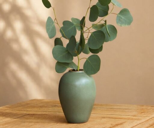 Vase Neptune Lotus H 17 CM Ø 11,5 CM - Vert Mousse