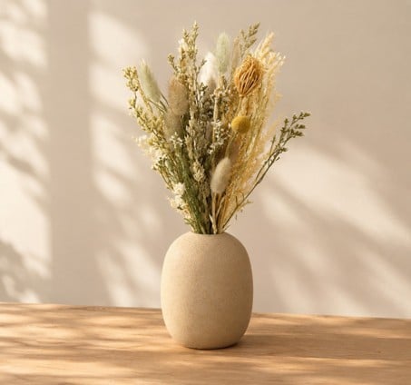 Vase Brume Ovale H 12 CM Ø 9,8 CM - Grès