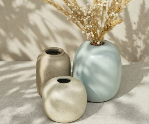 Vase Brume Ovale H 12 CM Ø 9,8 CM - Naturel