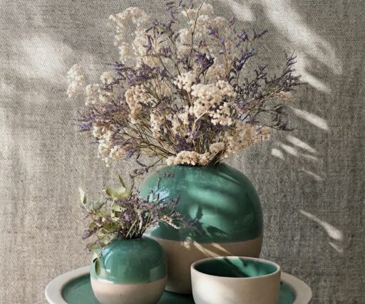 Vase Brume Rond M Ø16 CM / H15 CM - Emeraude