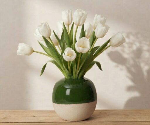 Vase Brume Rond M Ø16 CM / H15 CM - Vert Sapin