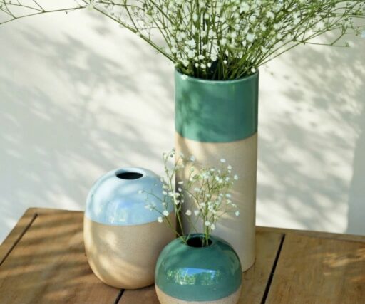 Vase Brume Rond S Ø8,5 CM / H8 CM - Emeraude/Grès