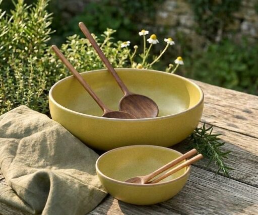 Saladier Neptune Ø29 CM / H8 CM - Jaune Curry
