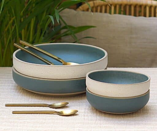Assiette creuse Calisto Ø21 CM - Bleu/crème
