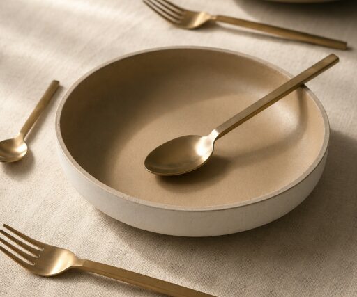 Assiette creuse Calisto Ø21 CM - Crème/sable