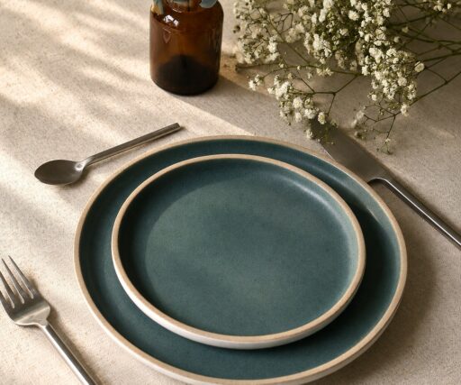 Assiette Calisto Ø25 CM - Crème/bleu
