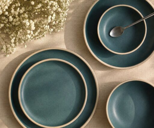 Assiette Calisto Ø19 CM - Crème/bleu