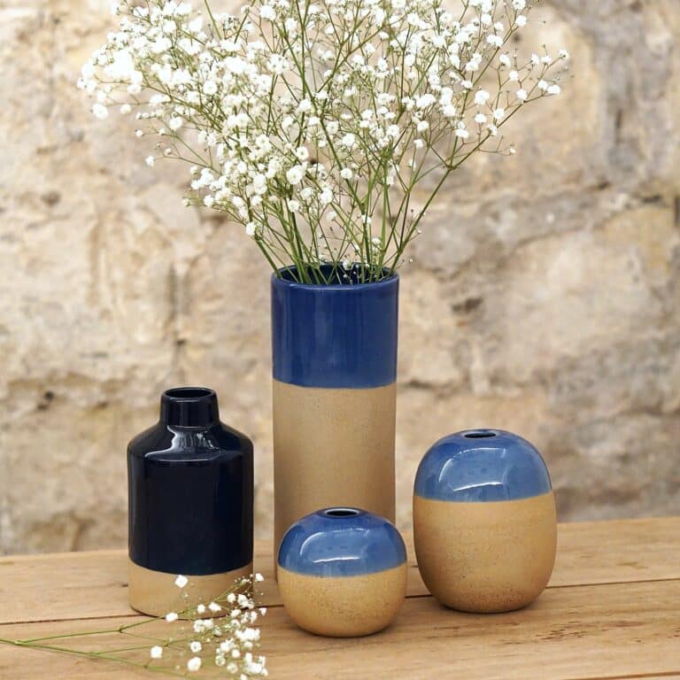 Vase Brume Rond S Ø8,5 CM / H8 CM - Bleu Clair/Grès – Image 3