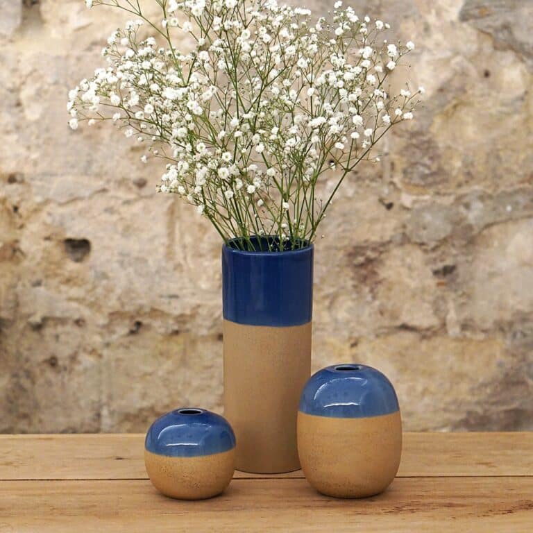 Vase Brume Rond S Ø8,5 CM / H8 CM - Bleu Clair/Grès – Image 2