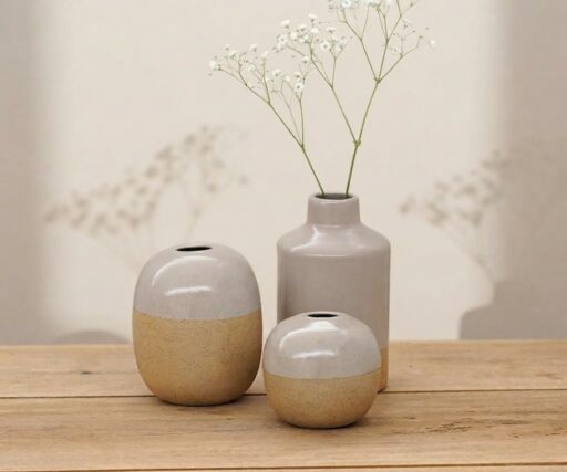 Vase Brume Rond S Ø8,5 CM / H8 CM - Rose Poudre/Grès
