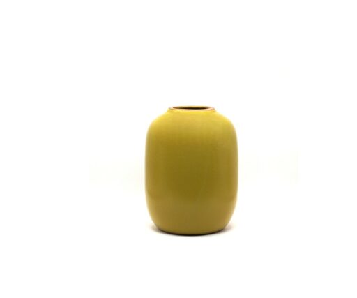 Vase Neptune Capsule M H 16 CM Ø 11,5 CM - Jaune Curry