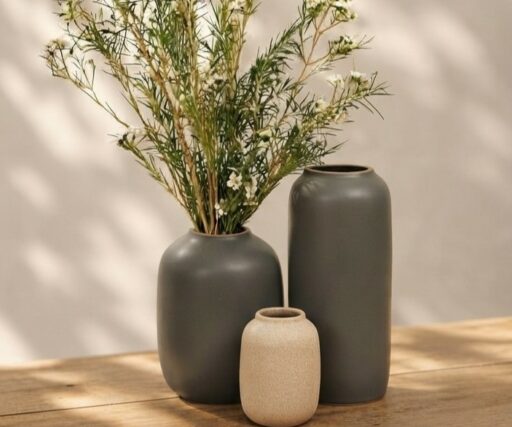 Vase Neptune Capsule L H 22 CM Ø 10 CM - Vert Mousse