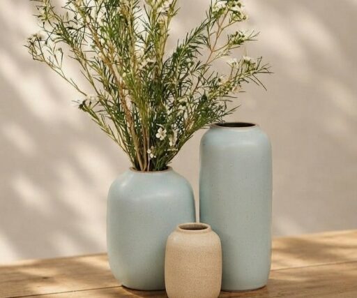 Vase Neptune Capsule M H 16 CM Ø 11,5 CM - Crème