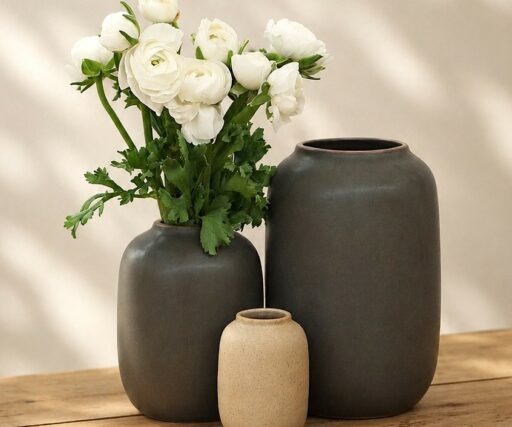 Vase Neptune Capsule XL H 22 CM Ø 15 CM - Vert Mousse